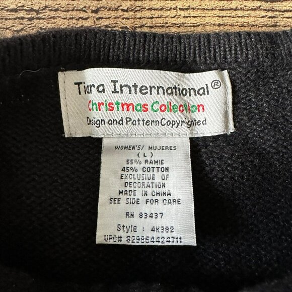 Tiara International Christmas Cardigan Sweater Womens Embroidered Birds Berries - Picture 6 of 8